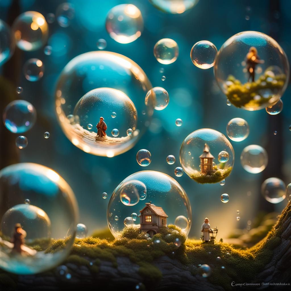 Magical Tiny Universes in Floating Soap Bubbles