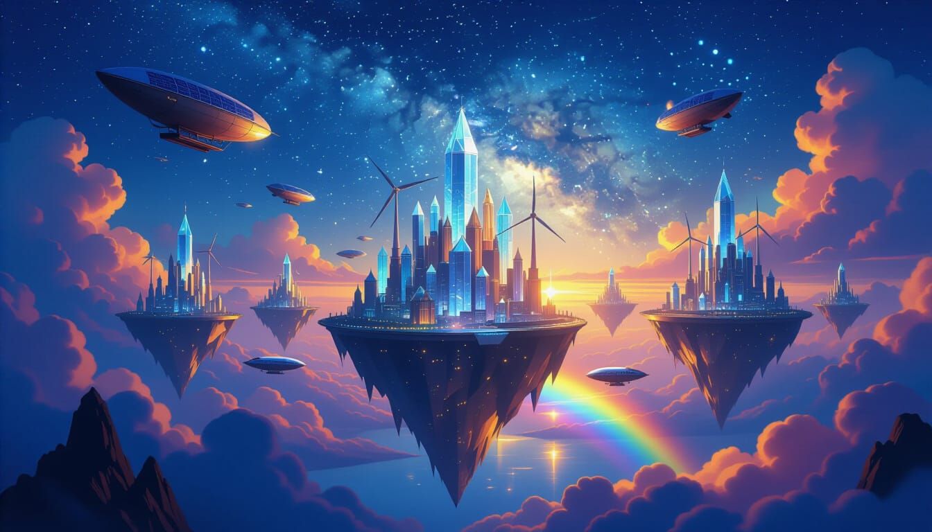 Victorian Crystal City on Floating Islands