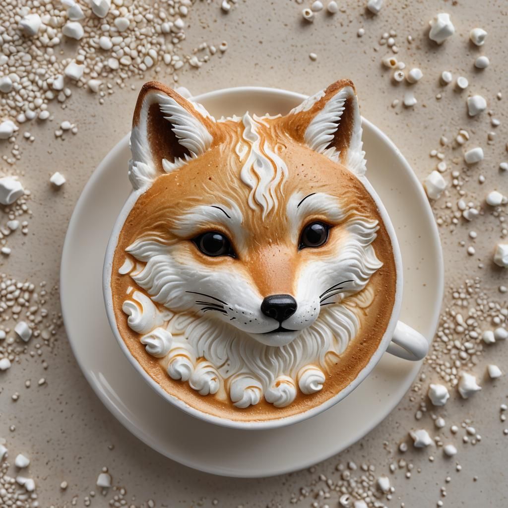 Cappuccino Art: Milk Foam Fox in 3D