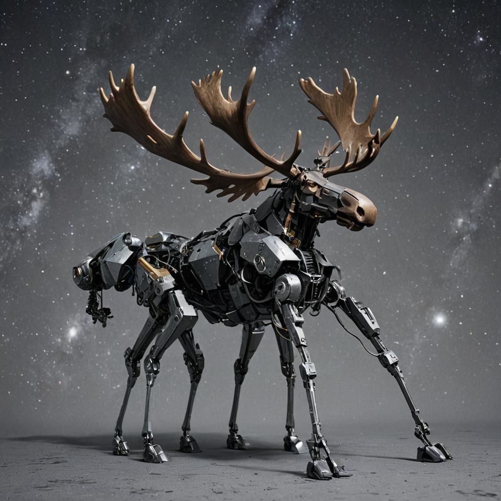Moose Robot Battling in Space