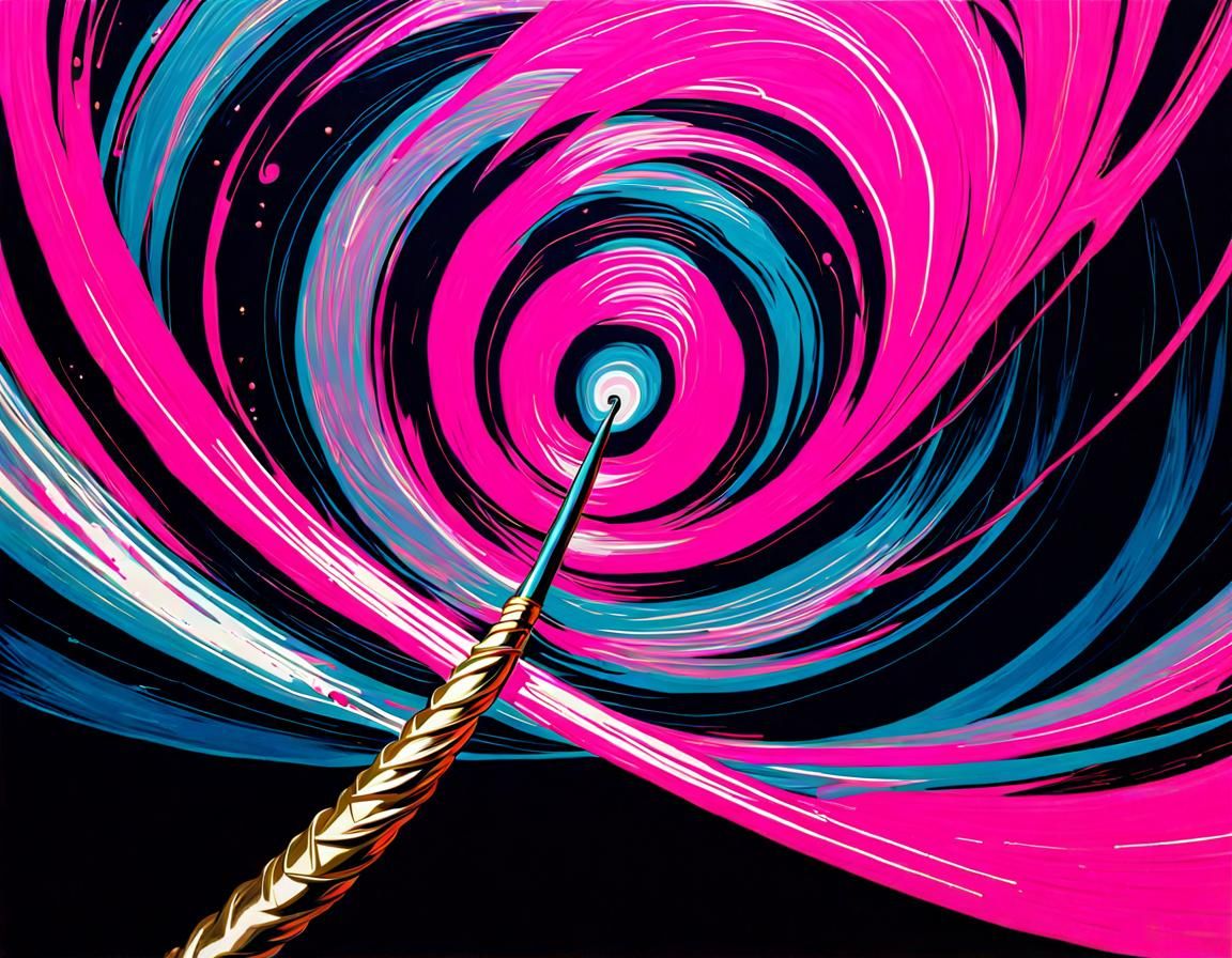 Surreal Pink Spear: Film Noir Sci-Fi Art