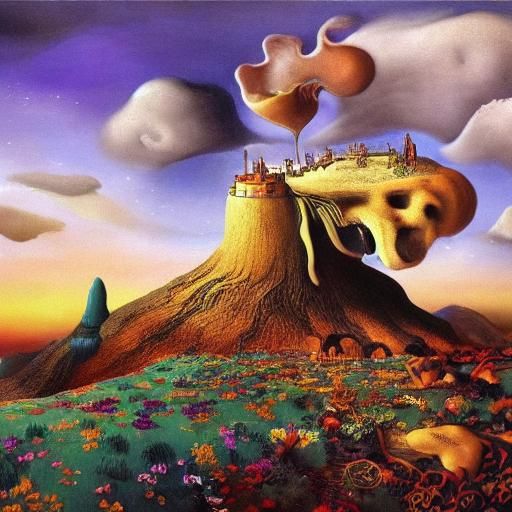 Surreal Jabberwocky Illustration in Dreamlike Wabe