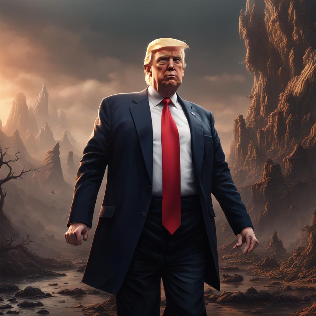 Donald Trump Hits the Griddy: Detailed Matte Painting
