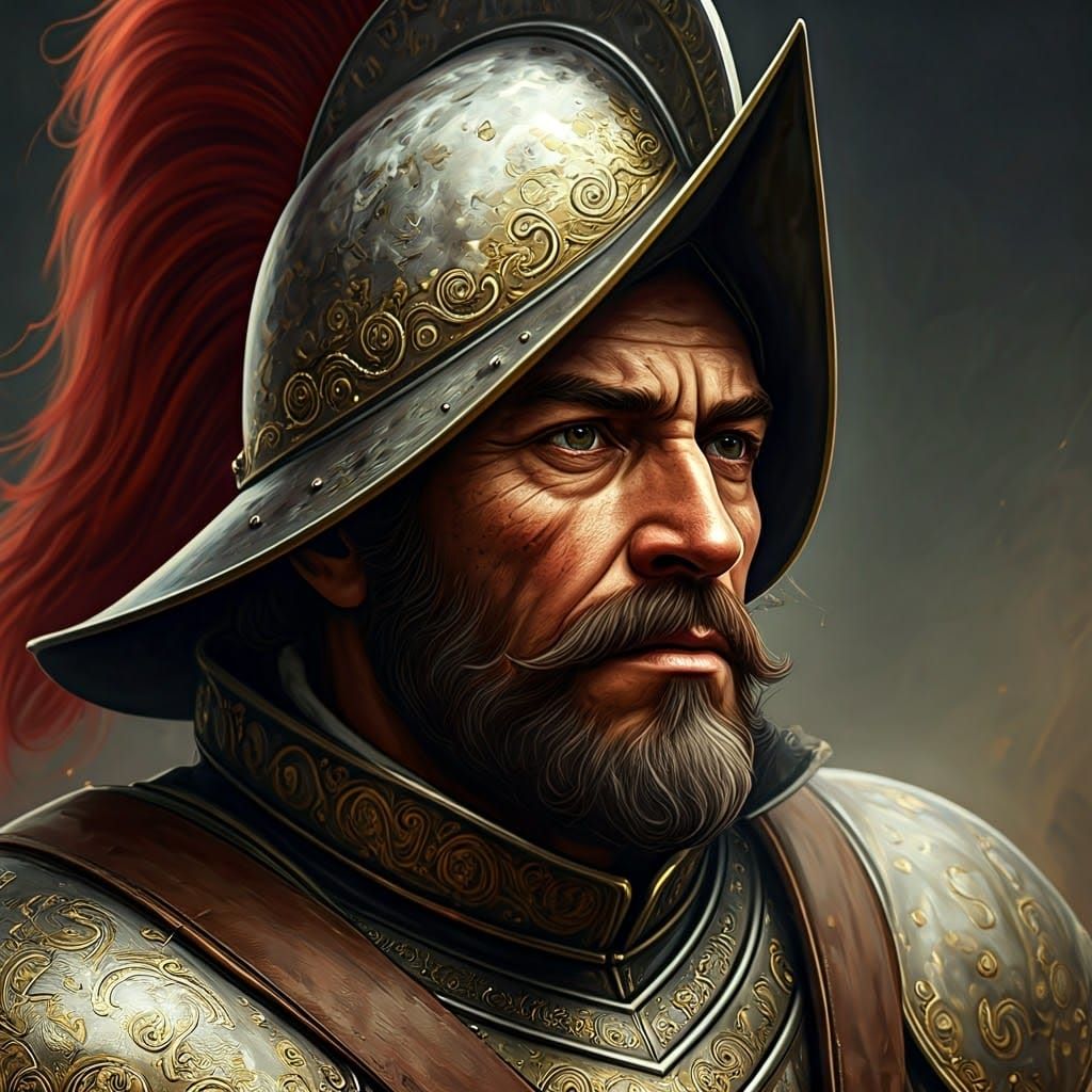 Historiated Conquistador in Triadic Colors