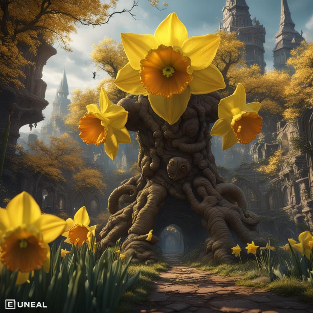 Daffodil Golem Fantasy Concept Art