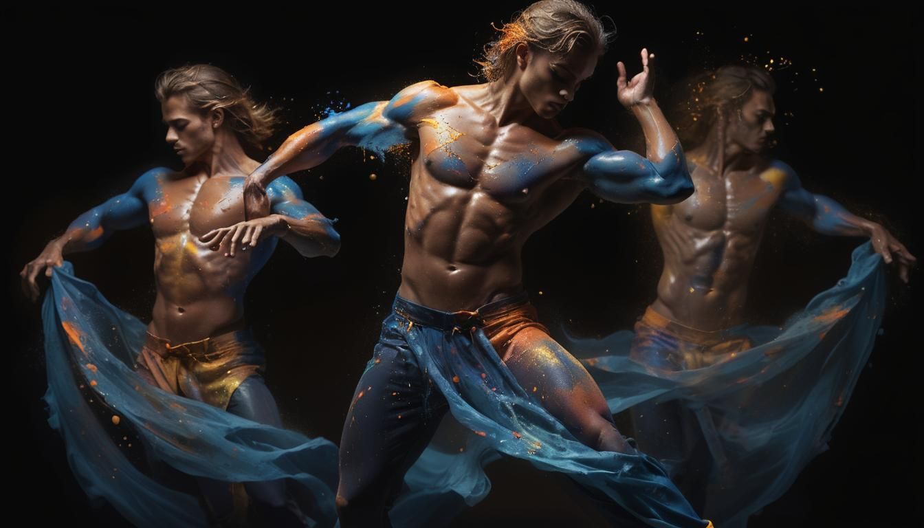 Lithe Dancer in Motion: 3D Digital Art