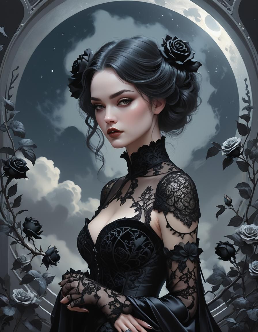 Ethereal Fantasy Portrait in a Dark, Enchanted Aesthetic