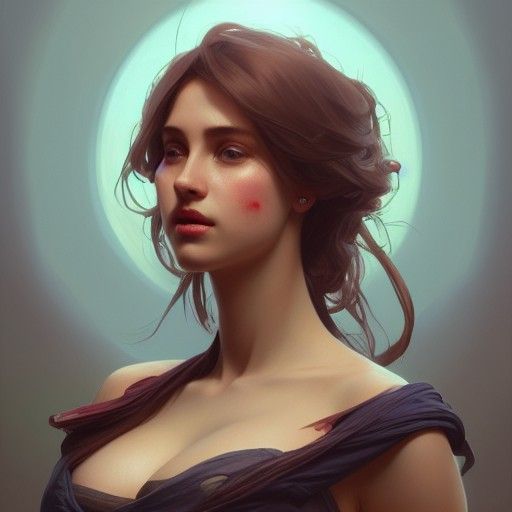 Detailed Portrait with Dynamic Lighting and Triadic Colors