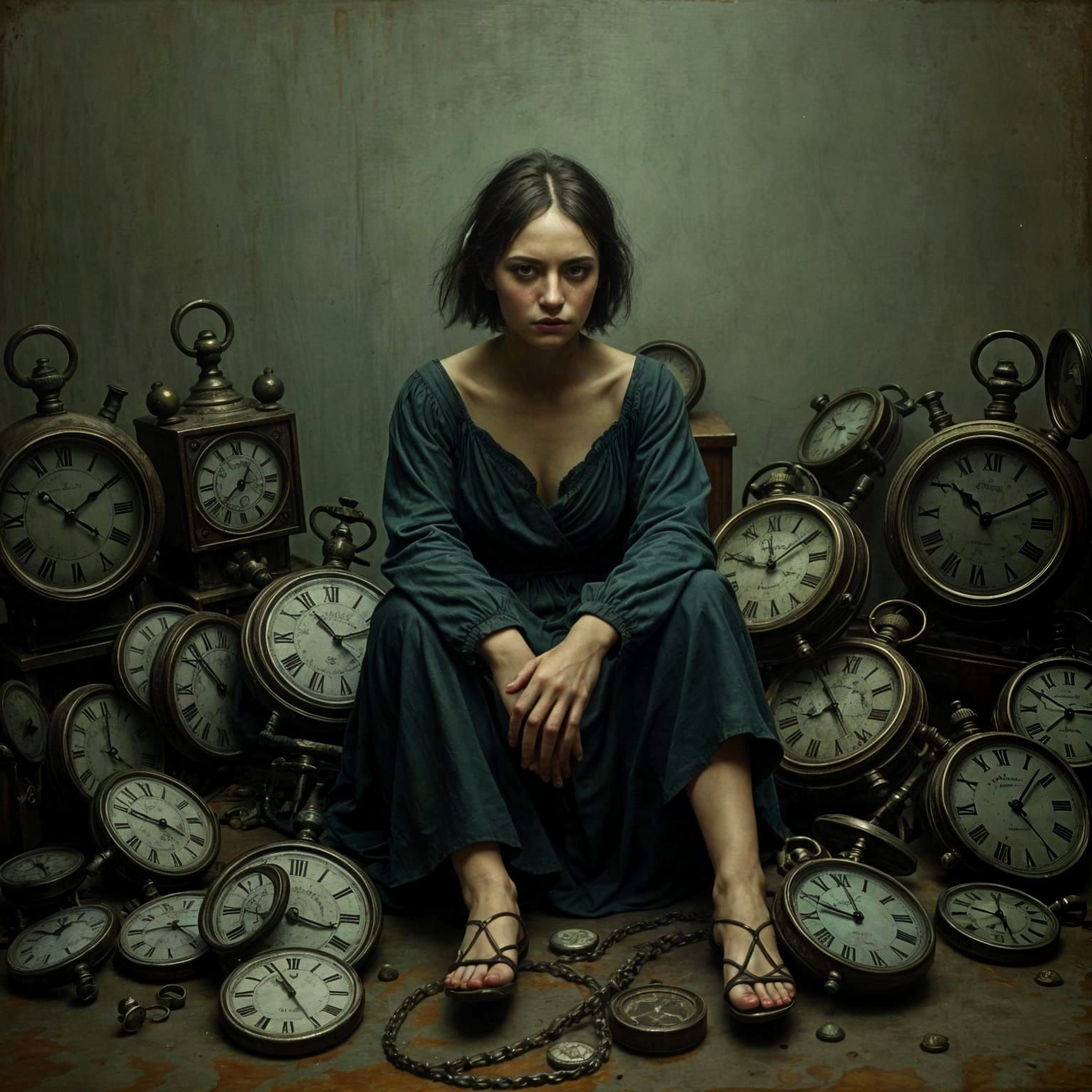 A Woman Lost in Time's Despair