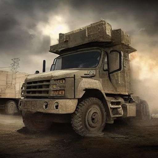 Modern Warfare Caisson Truck: Hyperrealistic Splash Art