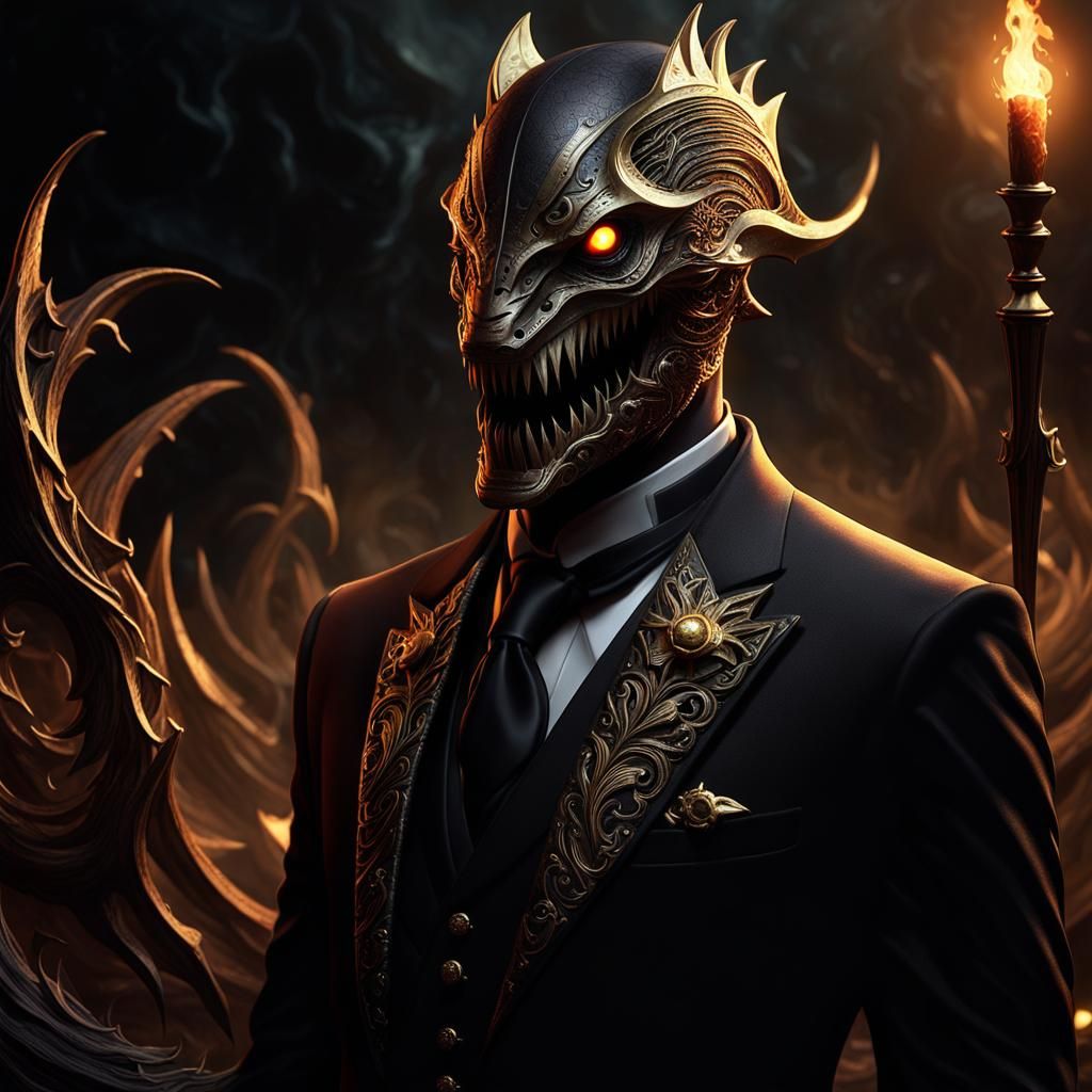 Eldritch Dark Art: Pale Man in Shadow