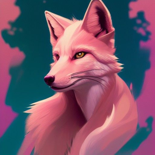 Hyperdetailed Pink Fox Portrait in Unreal Engine 5