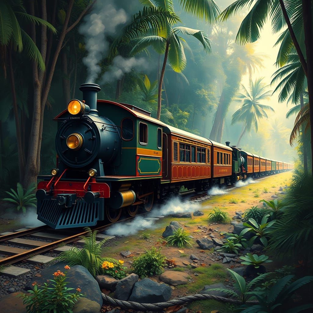 Train Rolls Through the Amazon Rainforest in Hyperrealistic ...