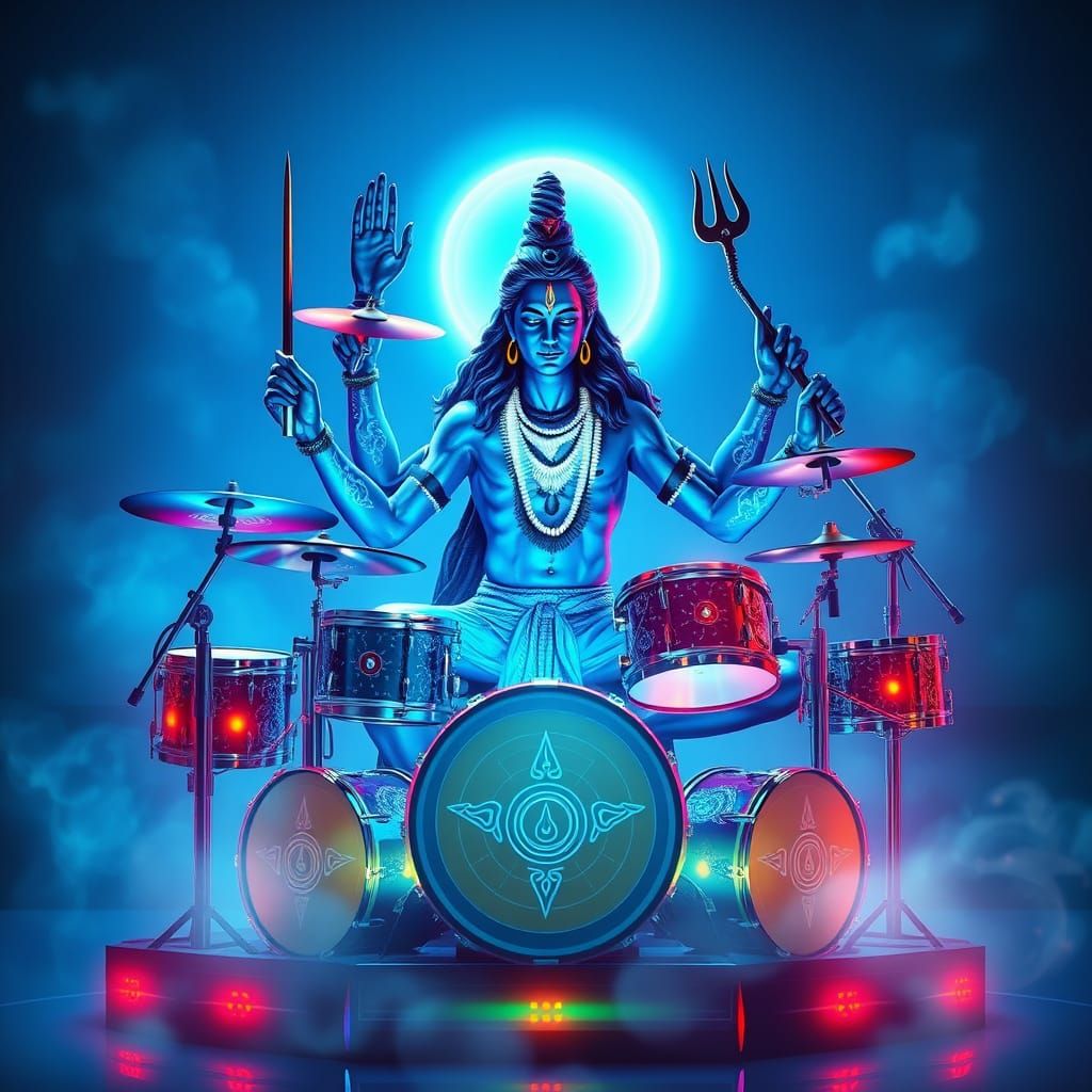 God of Drums: Shiva Meditates in Cosmic Harmony