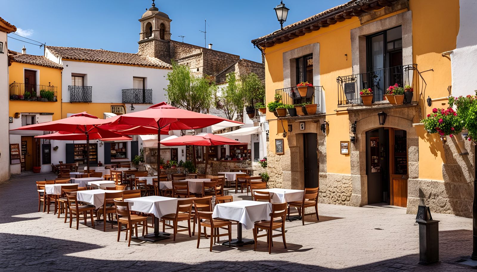 Charming Cafe Square in Spanish Village