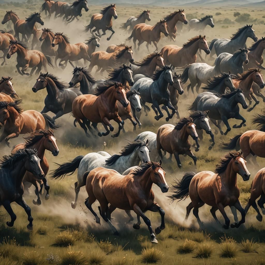 Wild Horses Galloping: A Matte Painting Concept