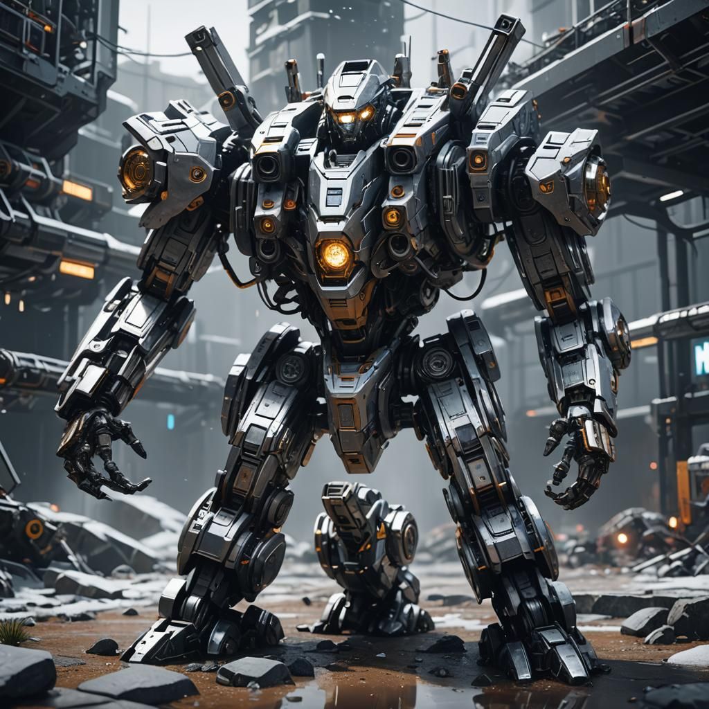 Futuristic Sci-Fi Mech Details in 8K
