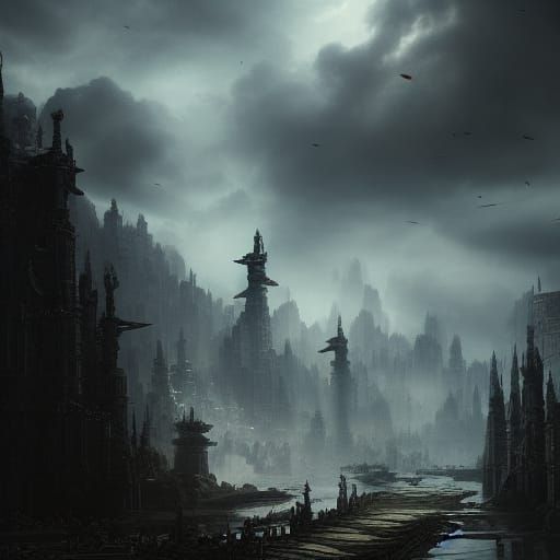 Epic Dark Slayer Digital Matte Painting