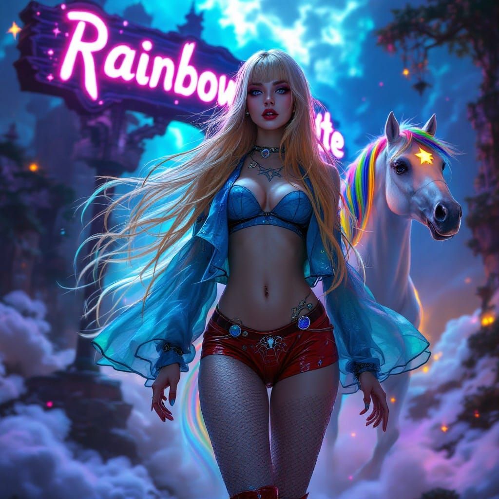 Goth Rainbow Brite in Epic Fantasy Ensemble