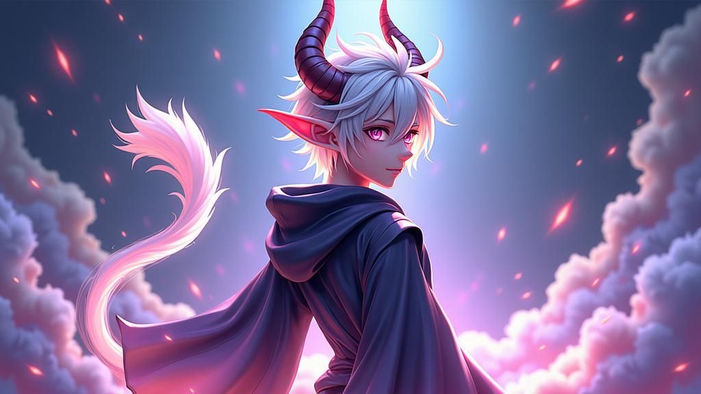 Warmth-Seeking Devil in Anime Art Style