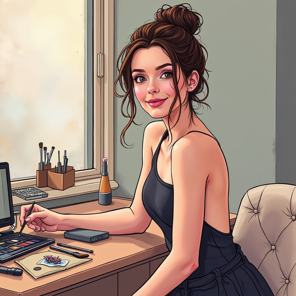 Pastel Portrait of Anya Taylor-Joy in Elegant Beauty