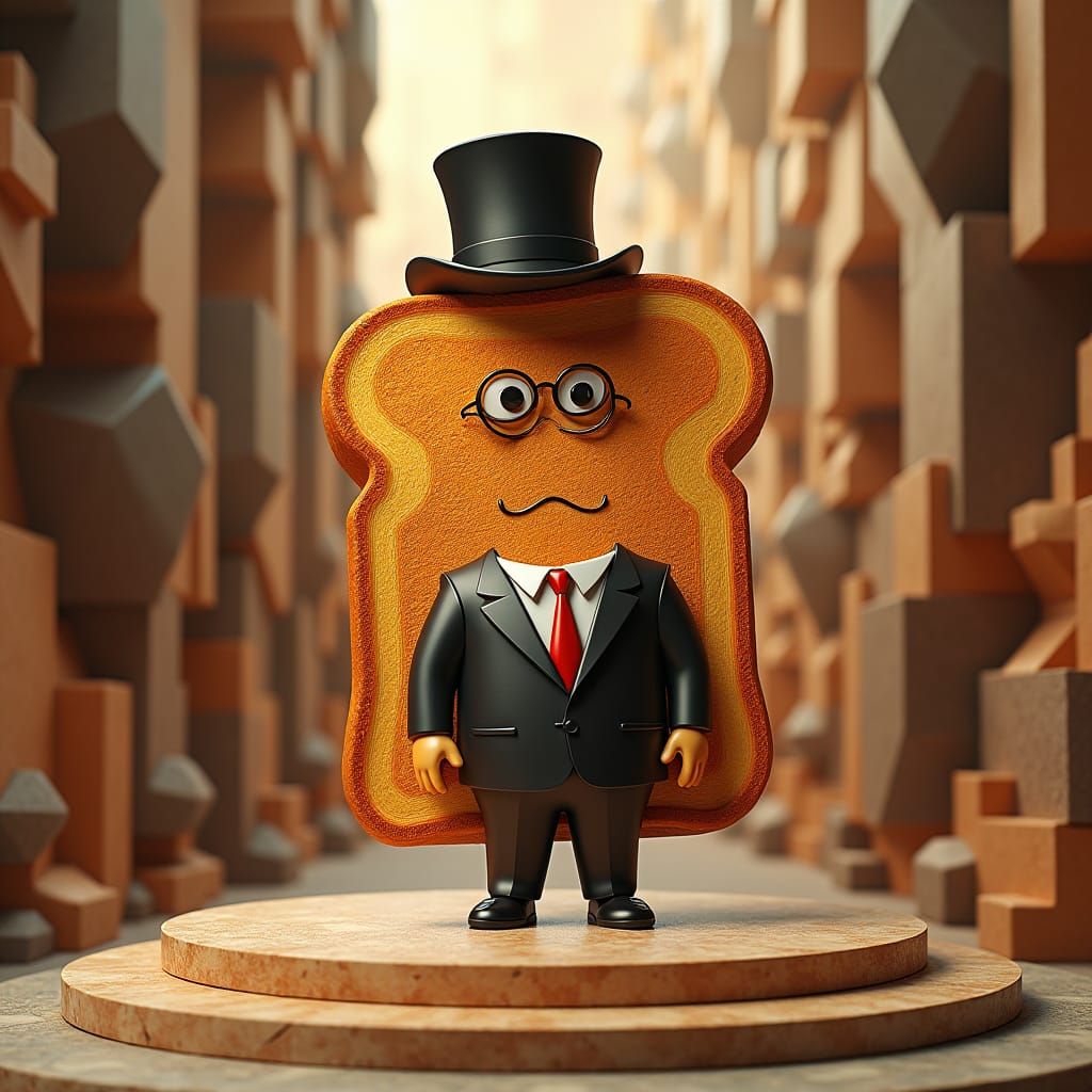 Toast President in Neo-Cubist Art Deco Style
