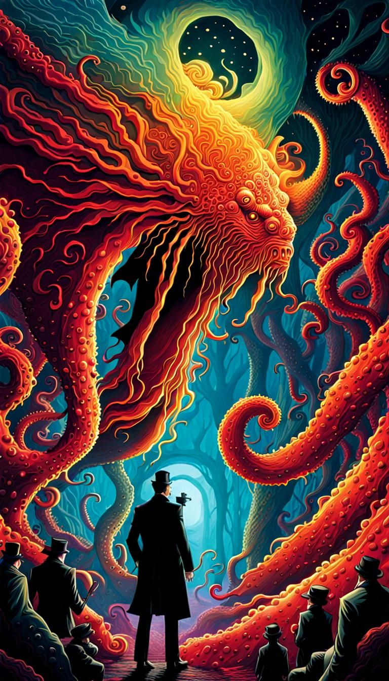 Sherlock Holmes and Watson Face Shuggoth