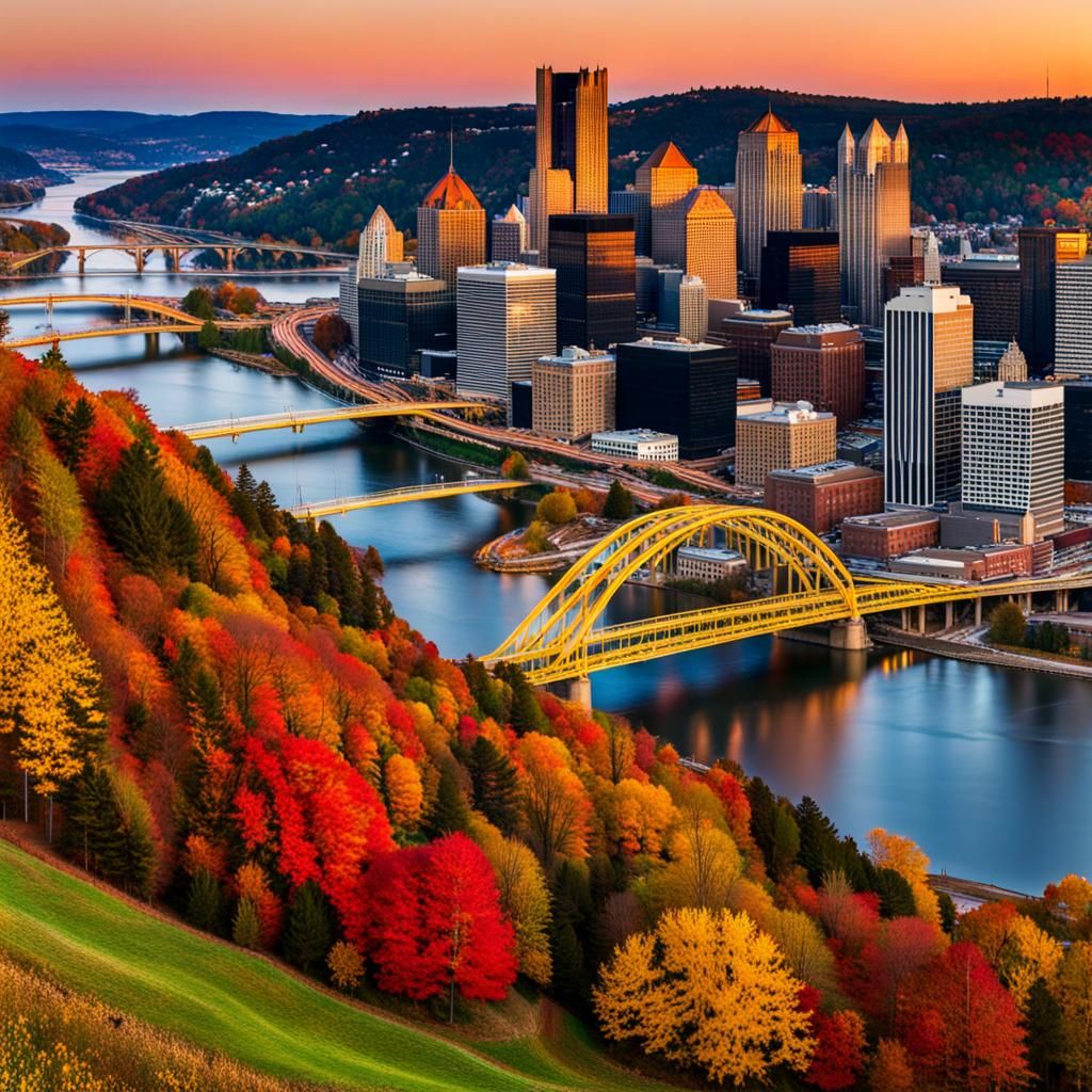 Pittsburgh PA Fall Foliage in Photorealistic Detail