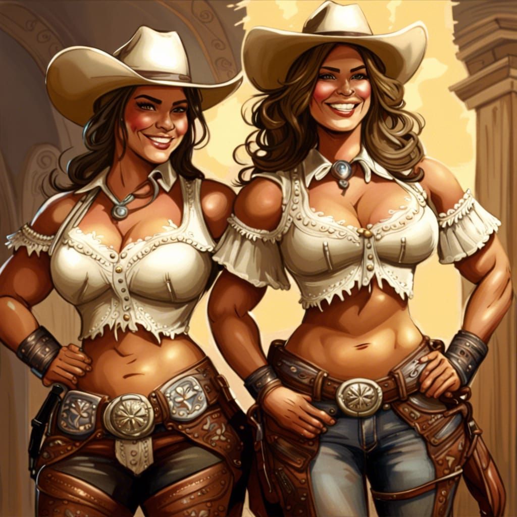 Plus Size Cowgirls with Elaborate Western Theme