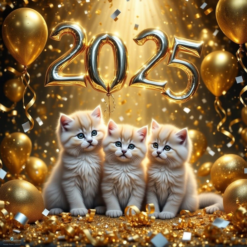 Opulent Kitten Party in Futuristic 2025