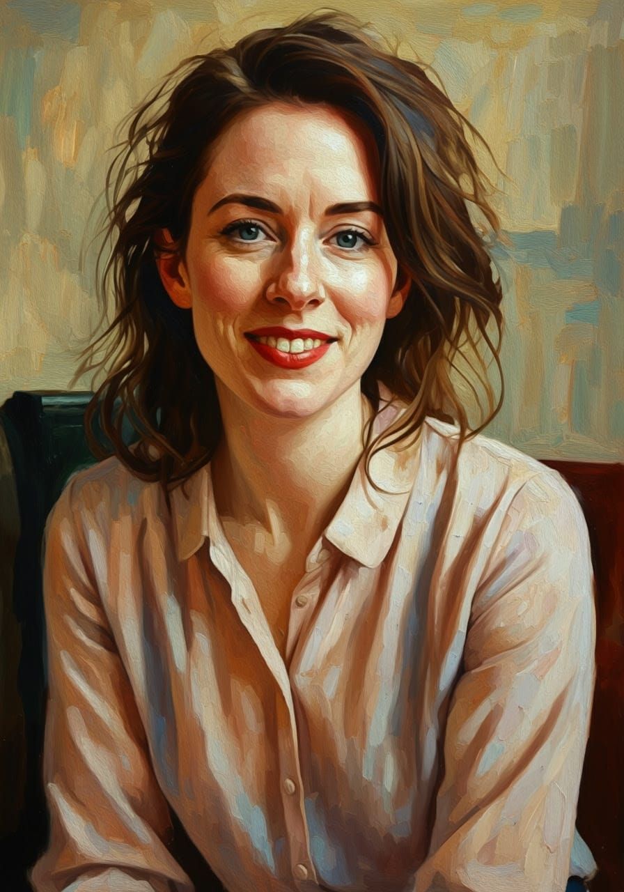 Portrait of a Gentle Soul in Vibrant Colors