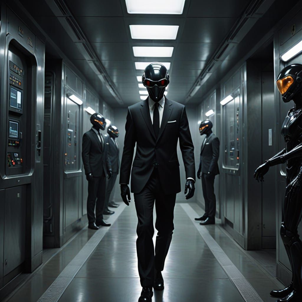 Man in Black in Alien Containment Facility