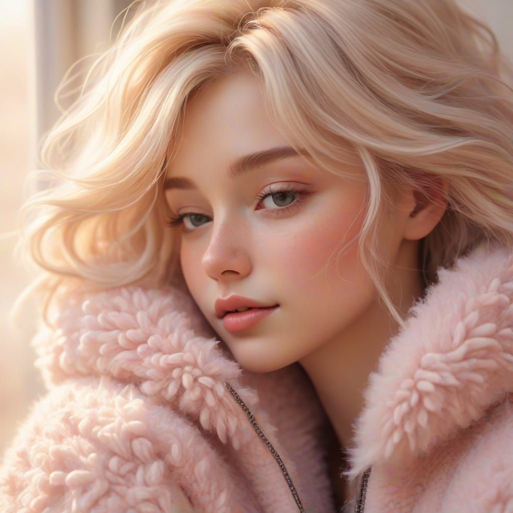 Cozy Love in Pastel Colors: A Whimsical Illustration