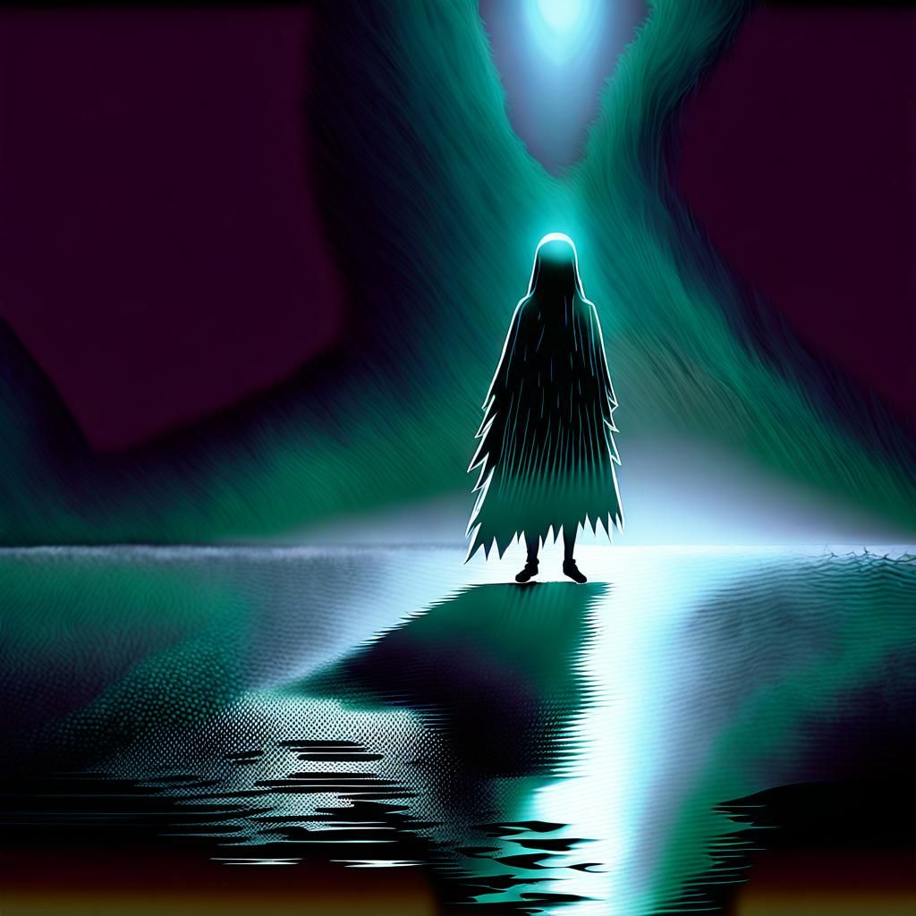 Eerie Moonlight Illuminates a Frightened Man