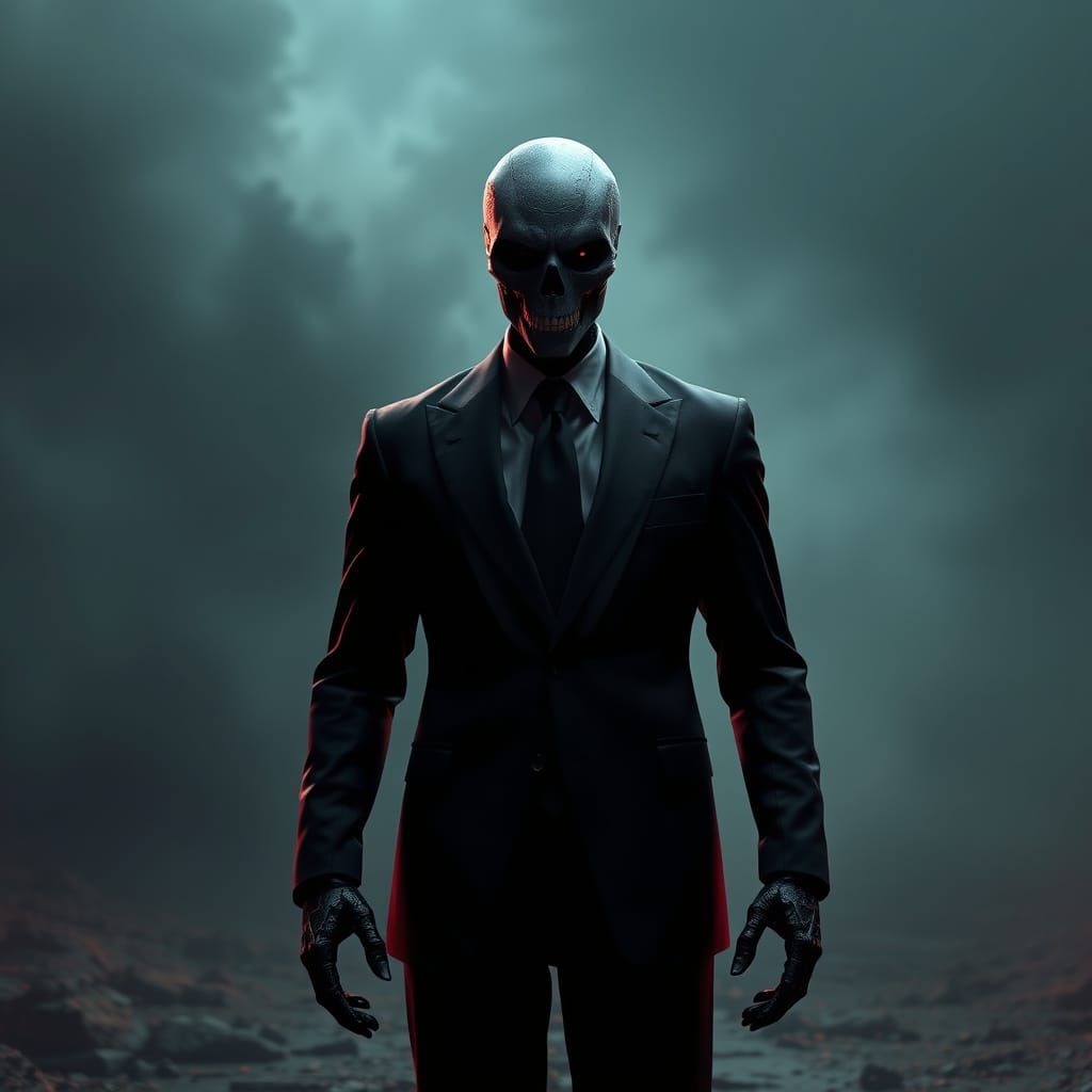 Faceless Abomination in Suit Watches Menacingly as Digital A...