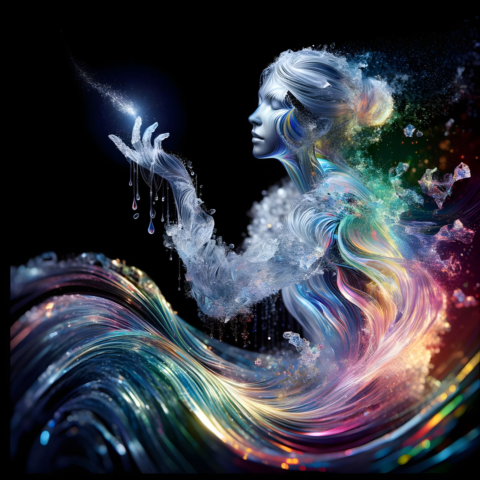 Crystal Goddess in Vibrant Refractions