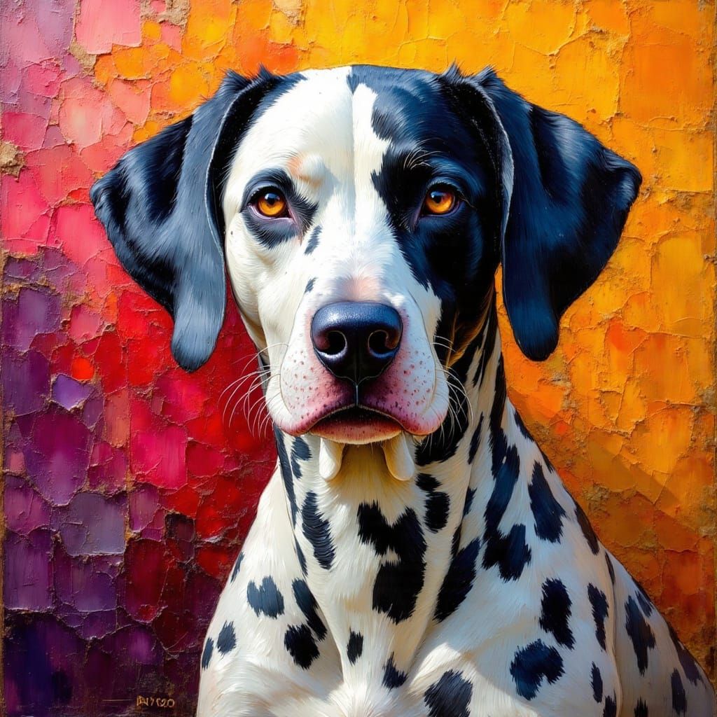 Dalmatian Portrait in Detailed Impasto Oil Painting