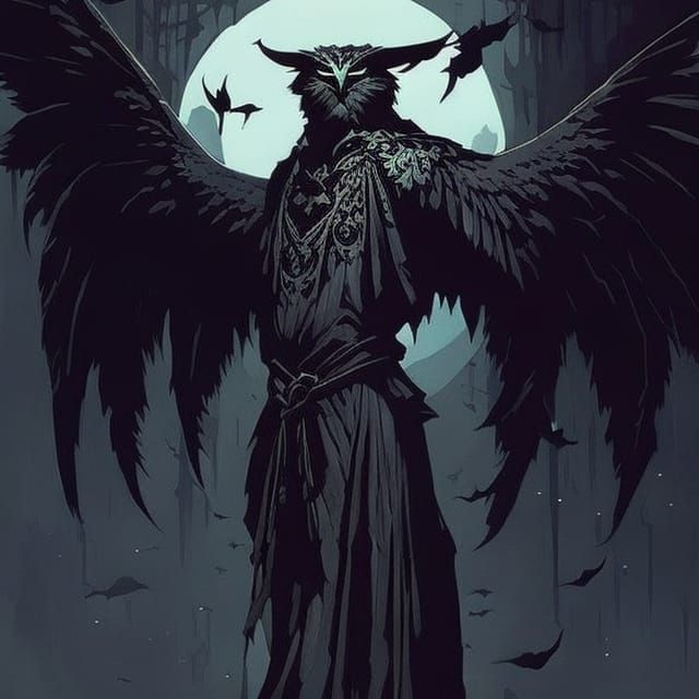 NightOwl-Talon Portrait in Sinister Gouache Style