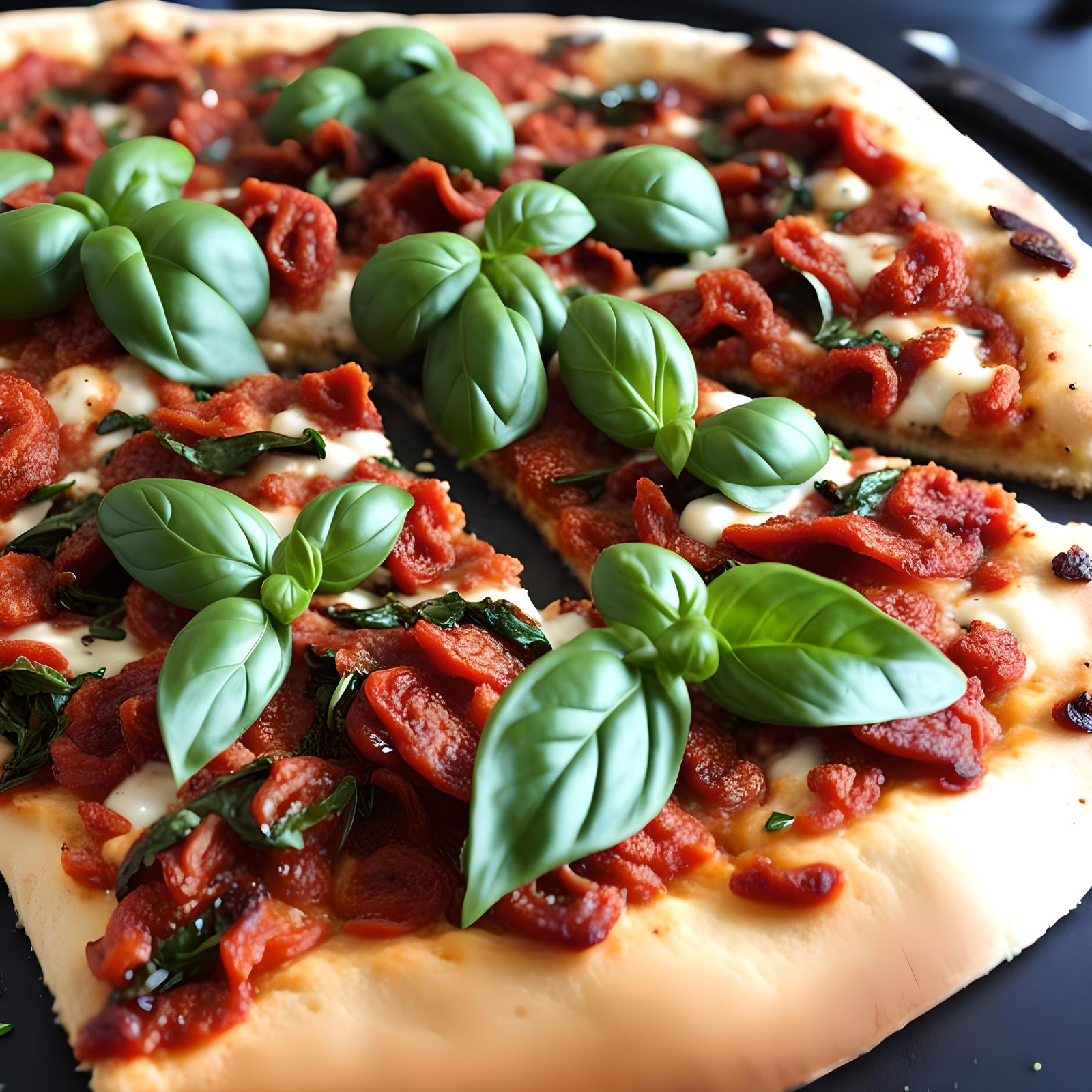 Sundried Tomato Pizza with Basil