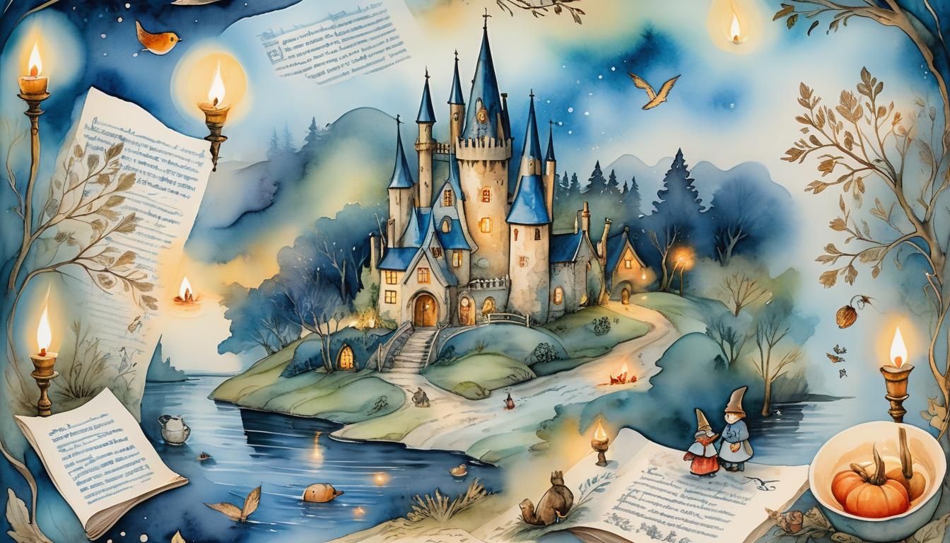 Whimsical Watercolor Fantasy Map Illustration