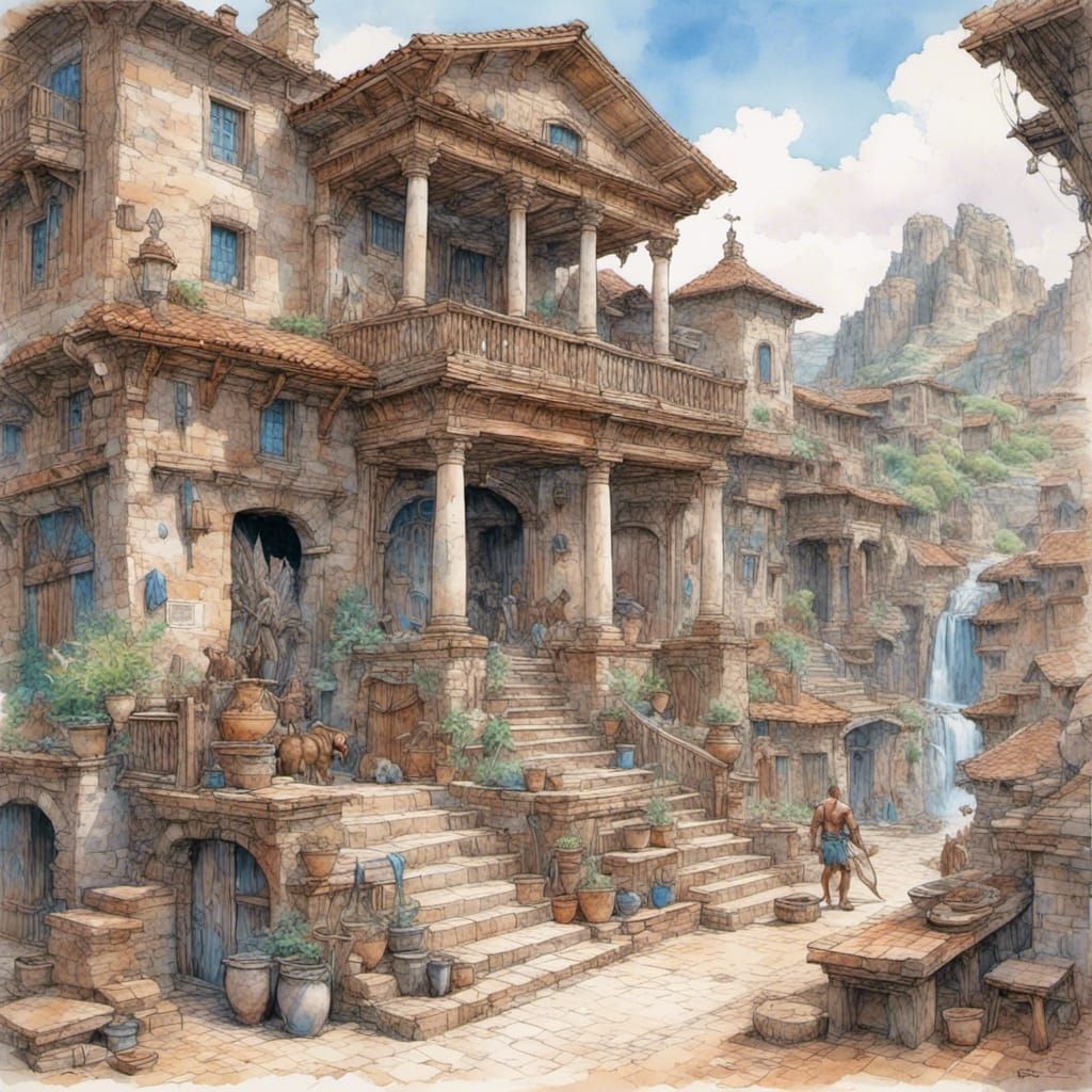 Hercules Cleanses: Heroic Fantasy Scene