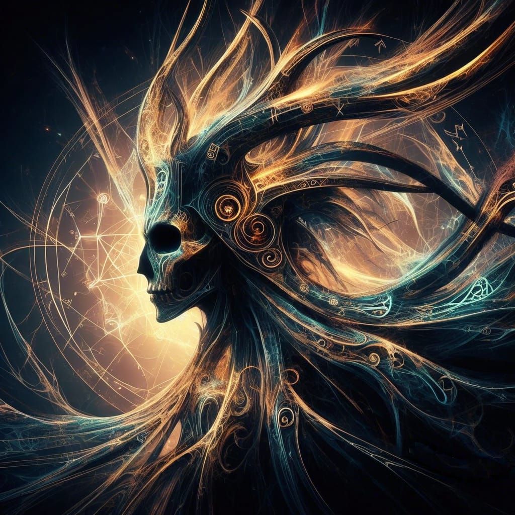 Mystical Druid with Magic Aura, Digital Art