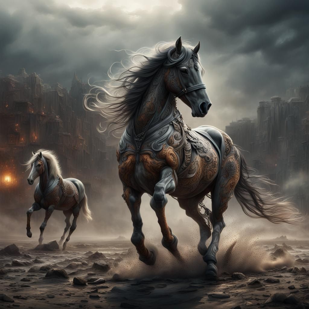 Heavy Metal Horses: Epic Digital Matte Painting