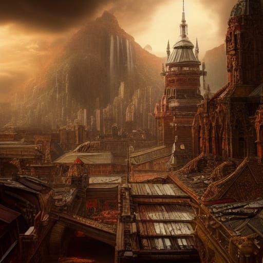 Epic Ruby Gem in Digital Matte Painting Style