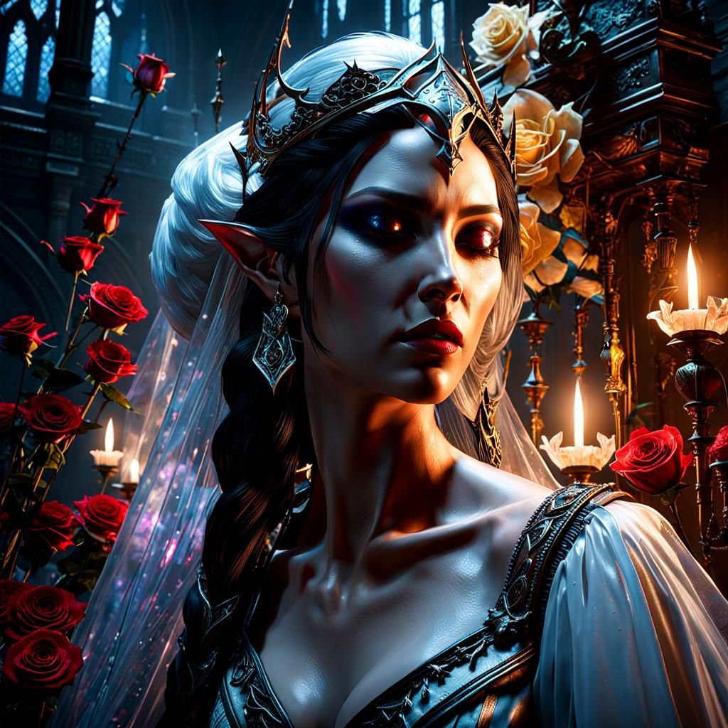 Dark Fantasy Skyrim Vampire Statue in 8k