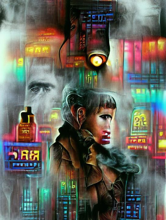 Blade Runner Poster Art in Neon Hyperrealism