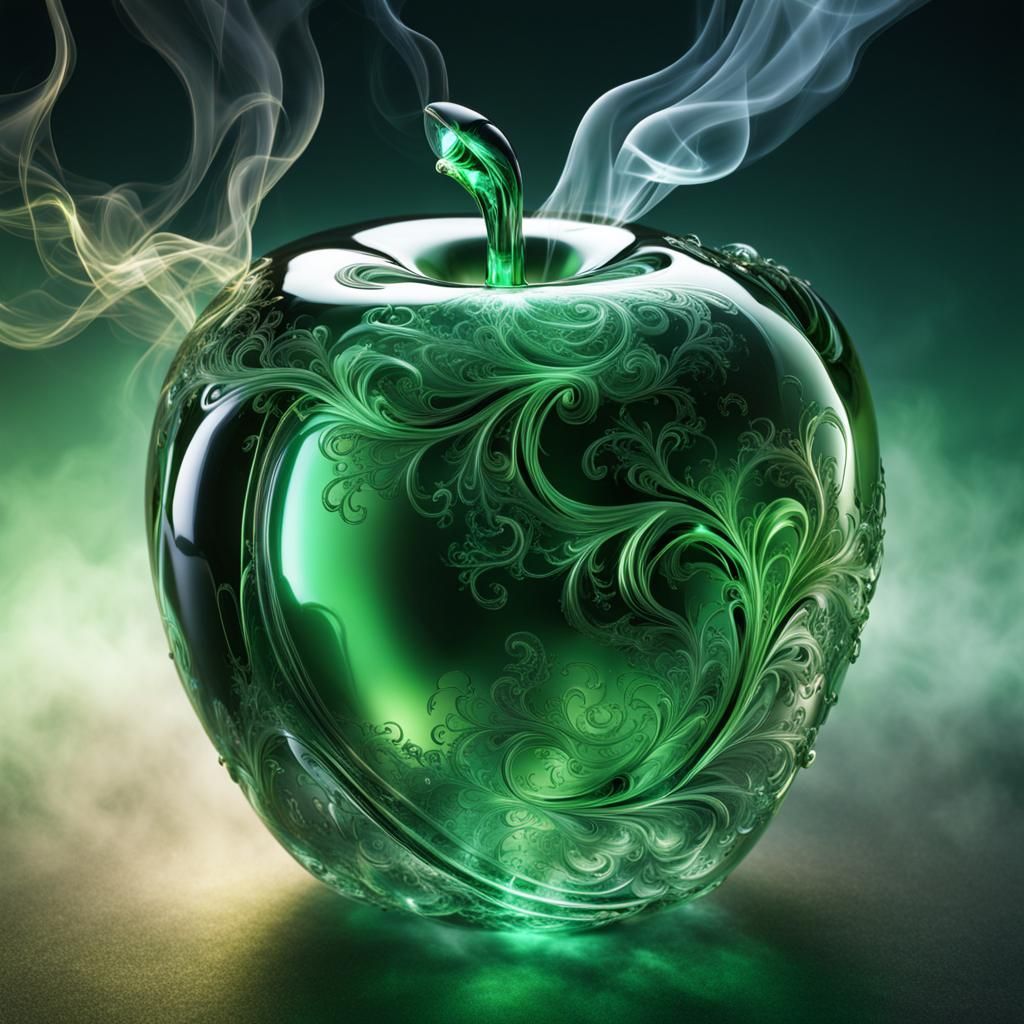 Cosmic Glass Apple with Translucent CGI VFX