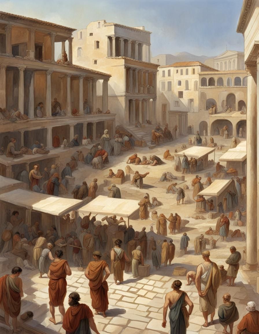 Bronze Age Greek City Square Street View