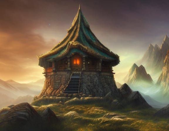 Dwarven Beacon in a Mountain Watchtower: Detailed Matte Pain...