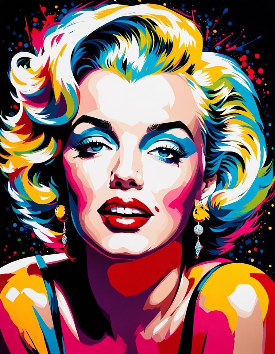 Marilyn Monroe Portrait in Neo-Impressionist Style